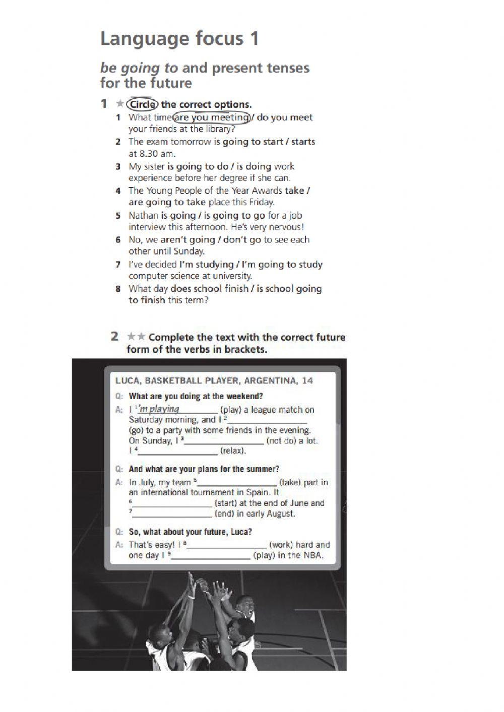 Eyes Open 4- Unit 3 - Workbook Language Focus 1