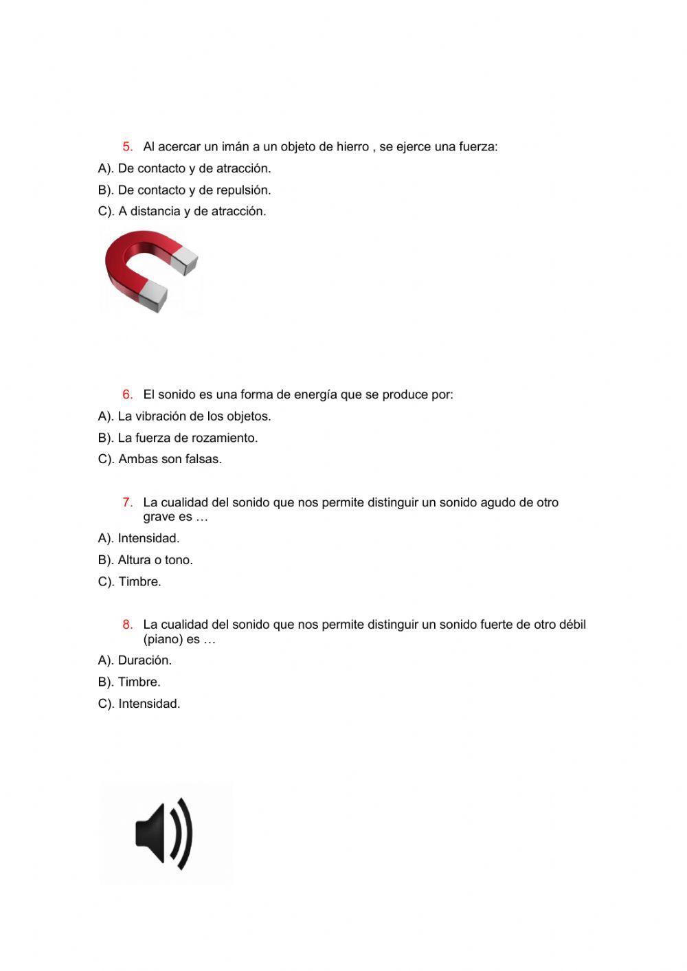 Repaso de las fuerzas y el sonido
