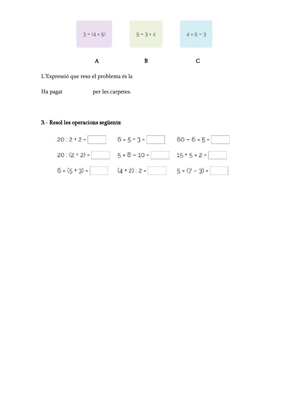 Operacions combinades