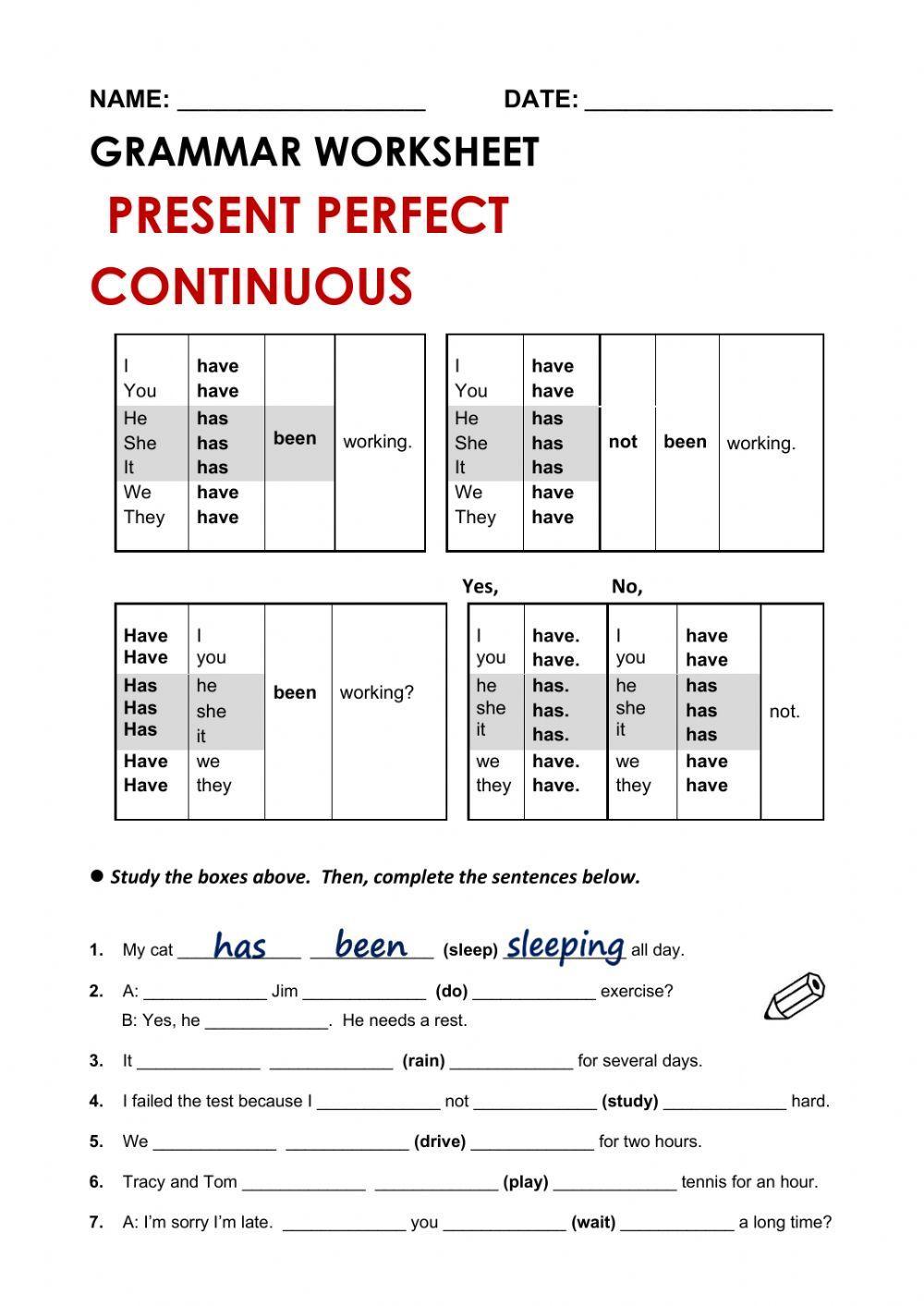 Present Perfect Continuous