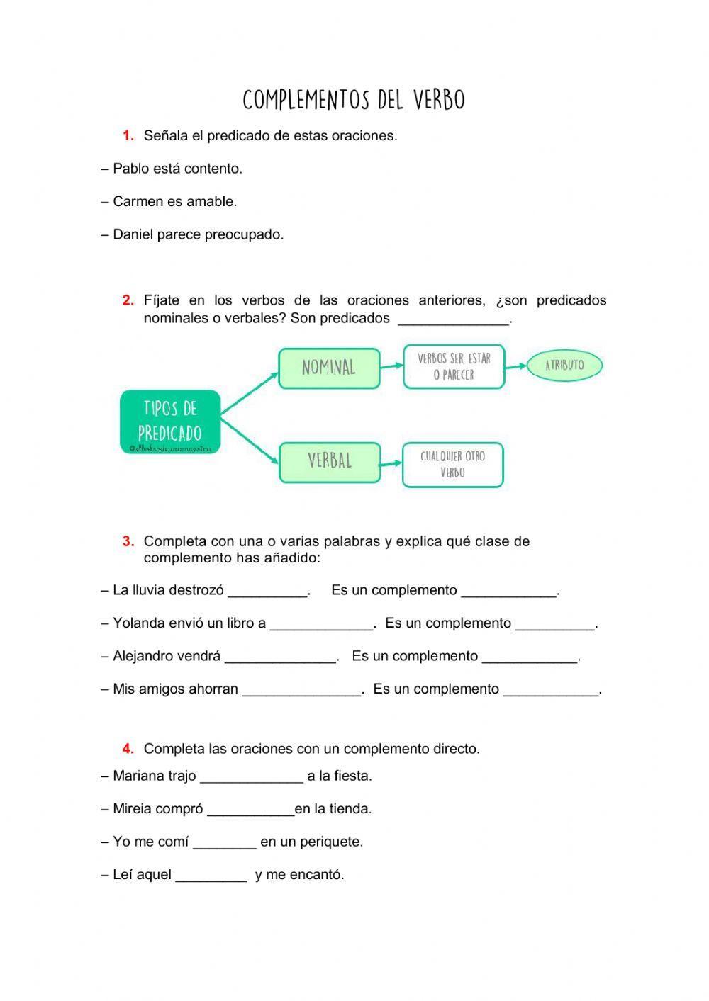 Complementos del verbo