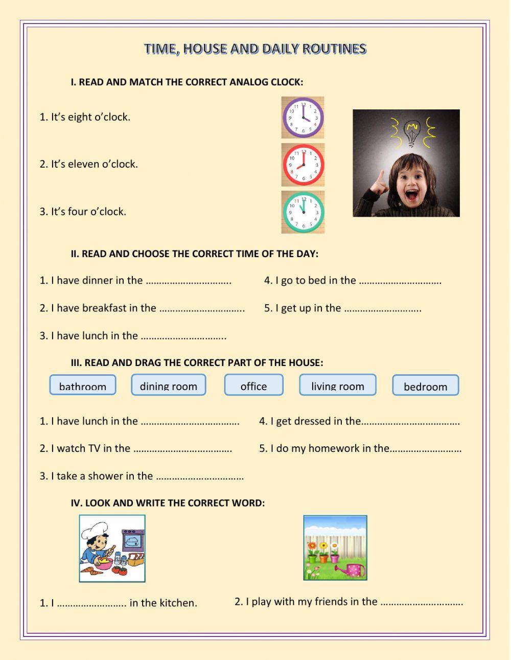 Time, house and daily routines