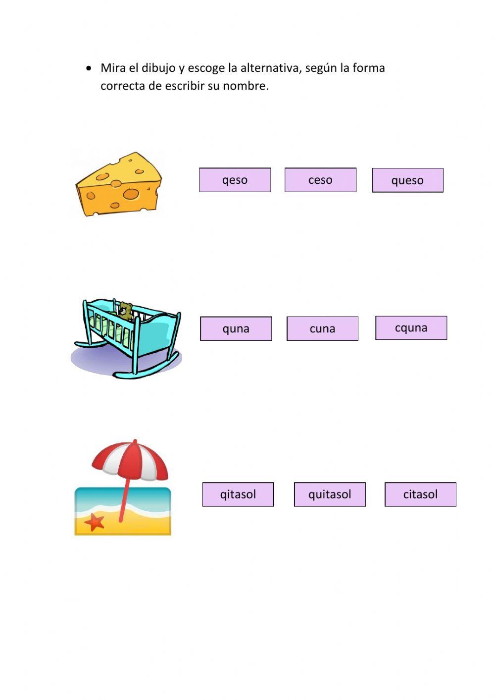 Actividades ca-que-qui-co-cu