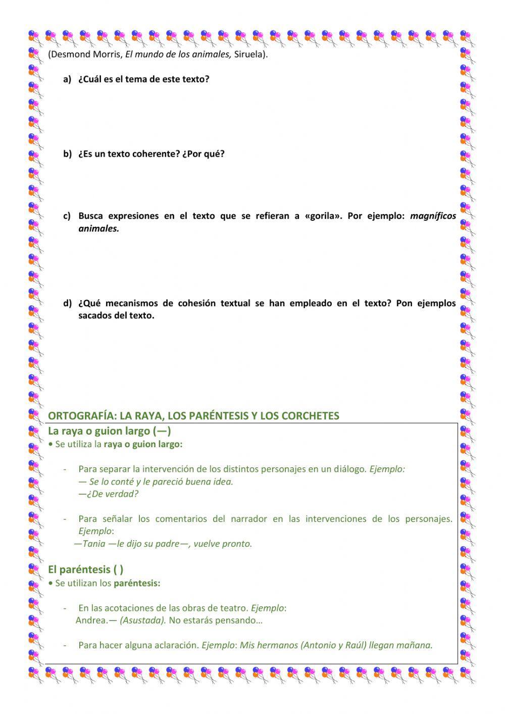 Repaso tema 12 Lengua