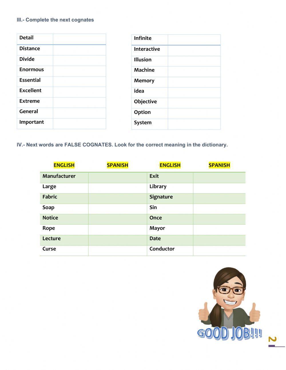 COGNATES AND FALSE COGNATES