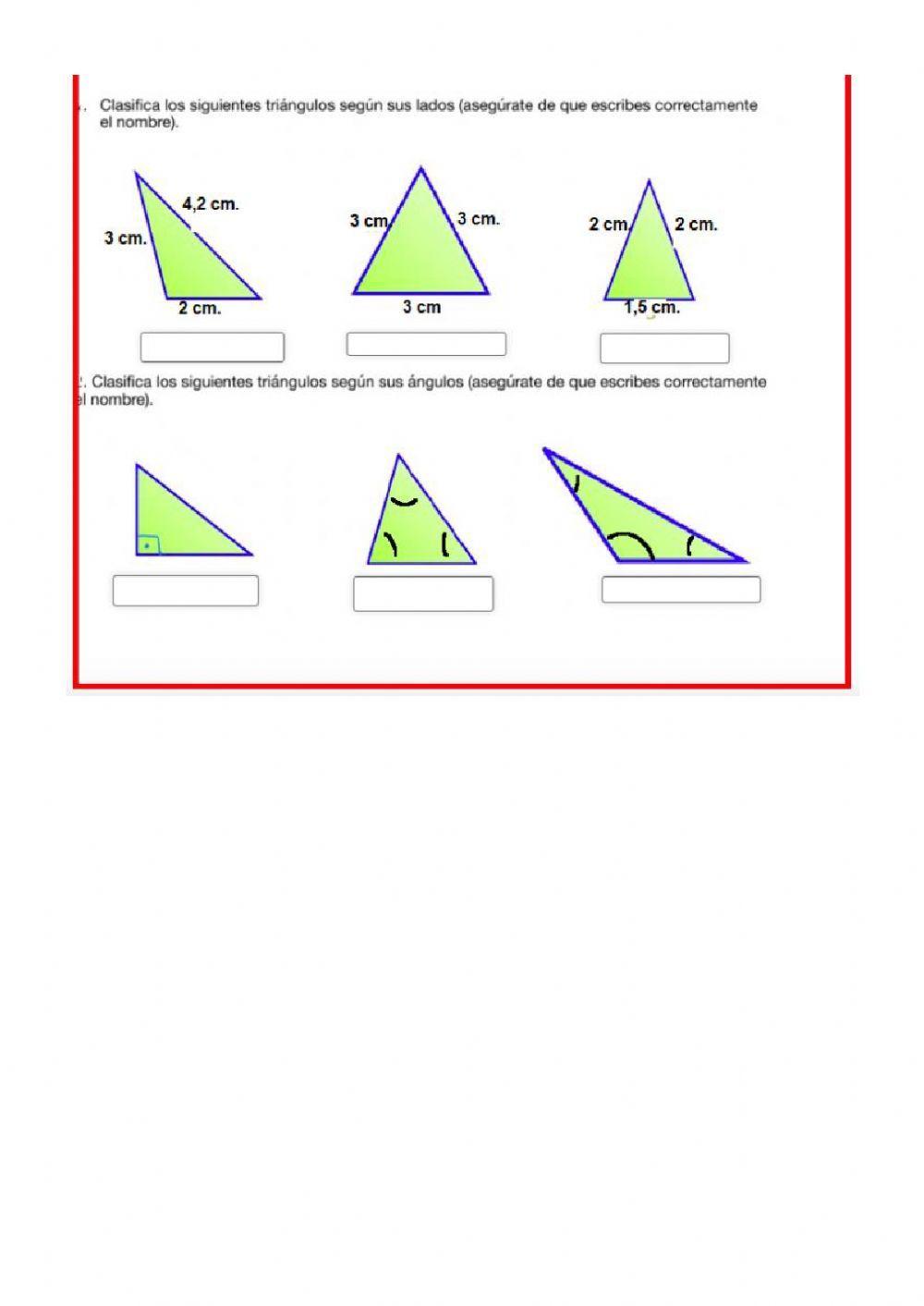 Clasificación de triángulos