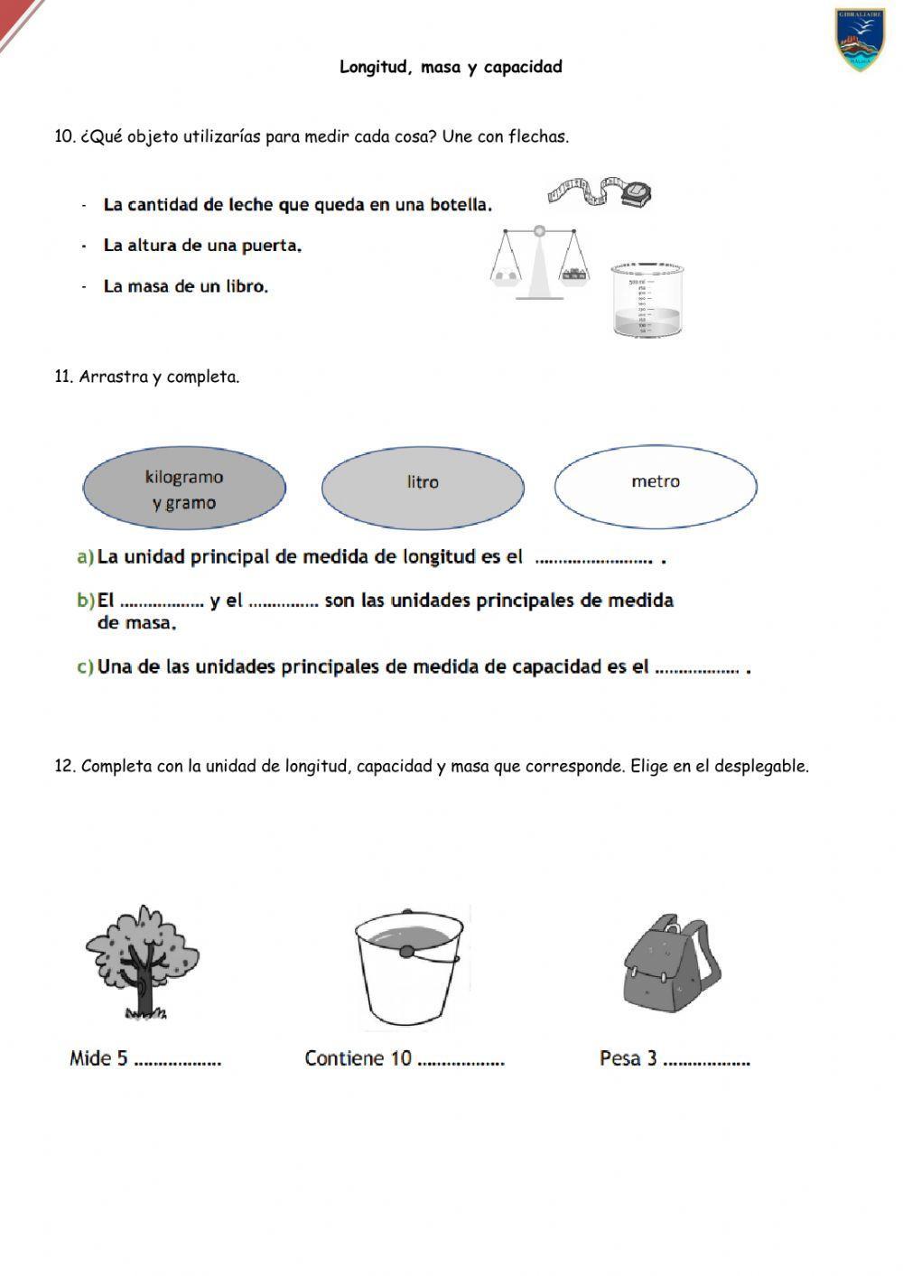Ficha Adapatación Masa, longitud , capacidad