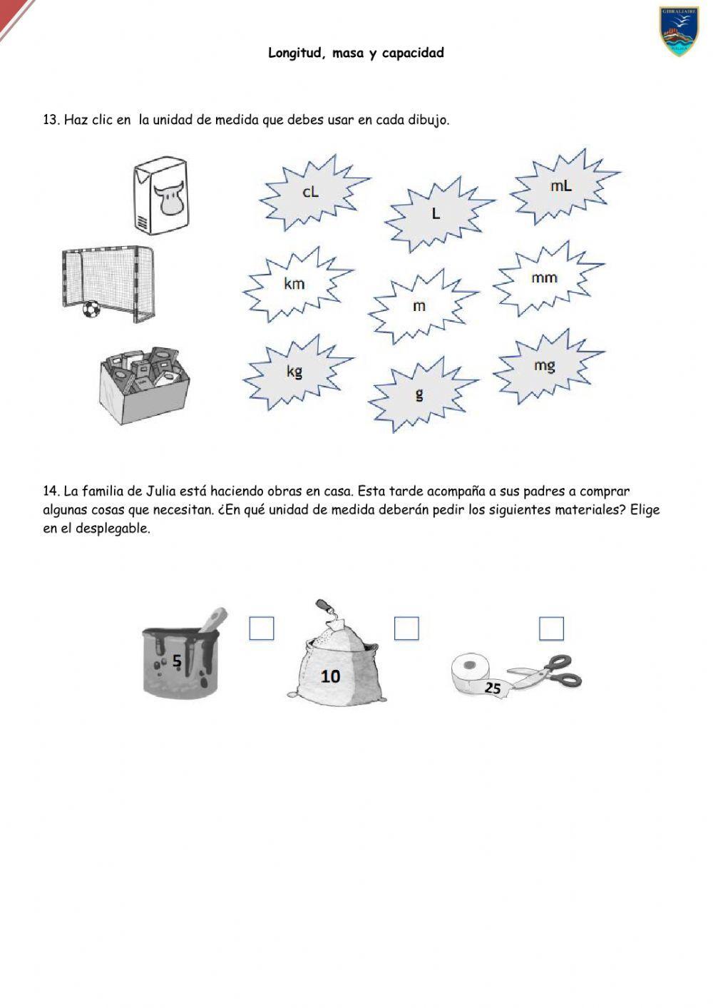 Ficha Adapatación Masa, longitud , capacidad