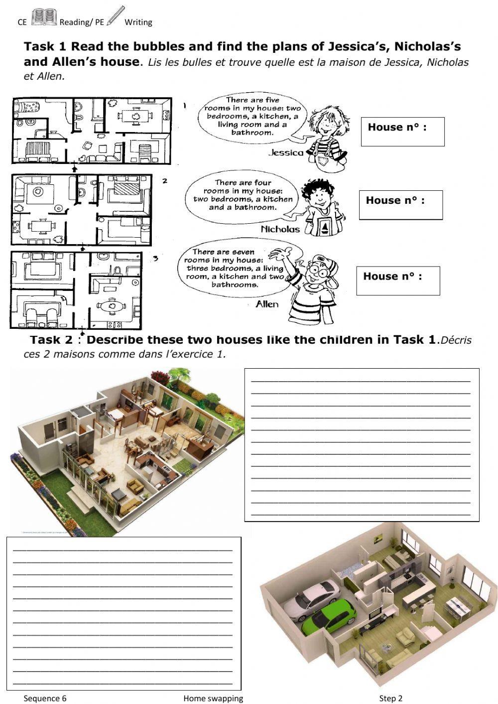 Reading writing description rooms house