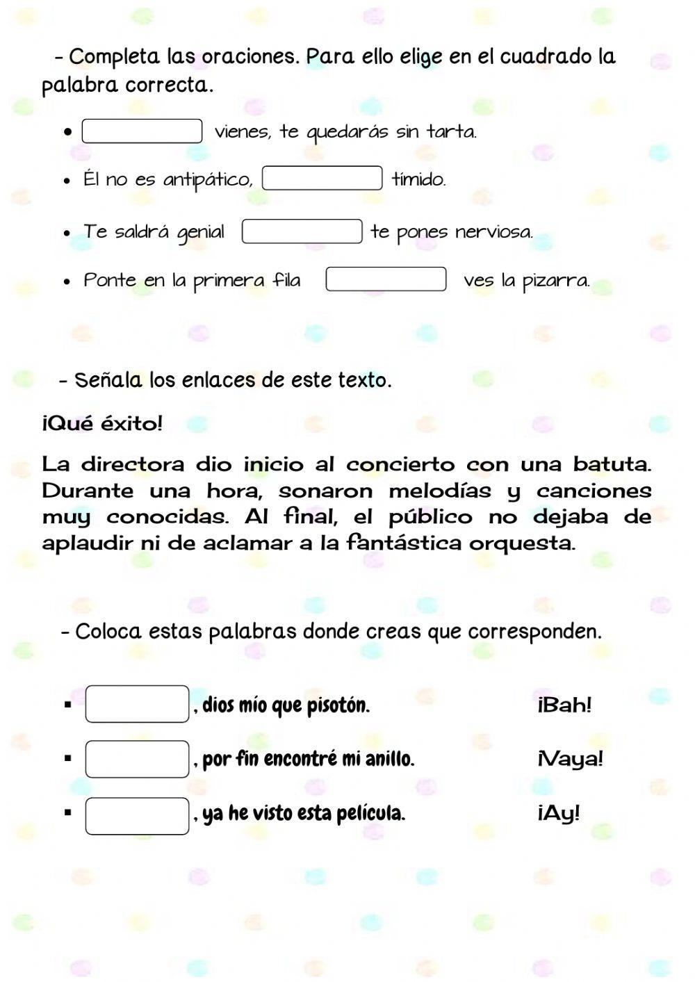 Enlaces e interjecciones