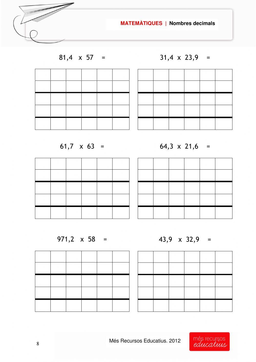 Operaciones con decimales