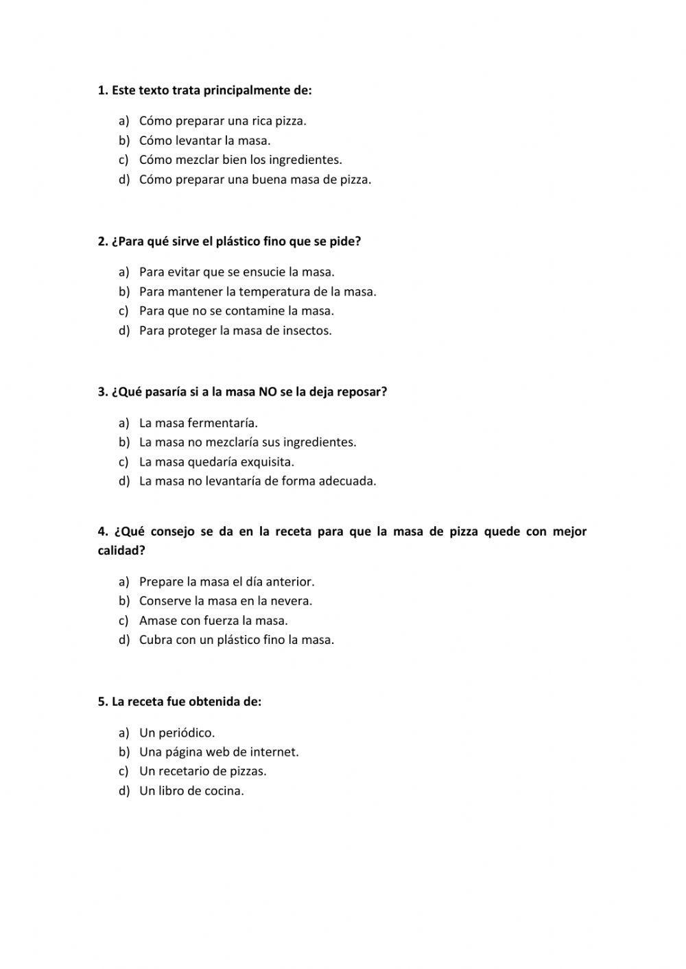 Receta masa de pizza