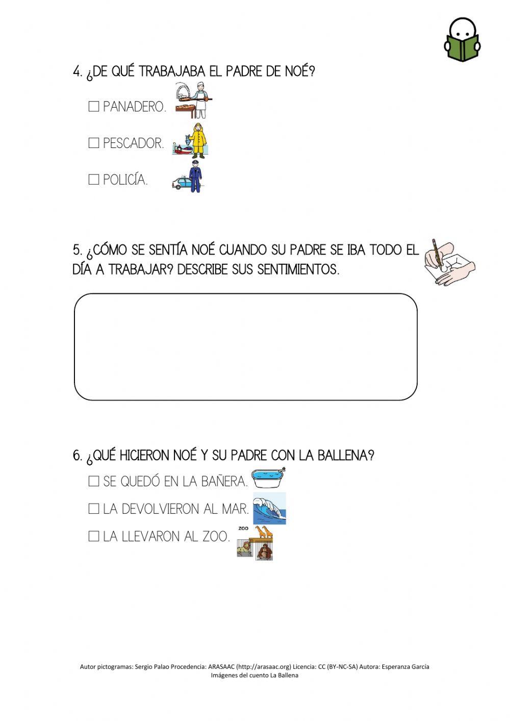 Comprensión lectora la ballena