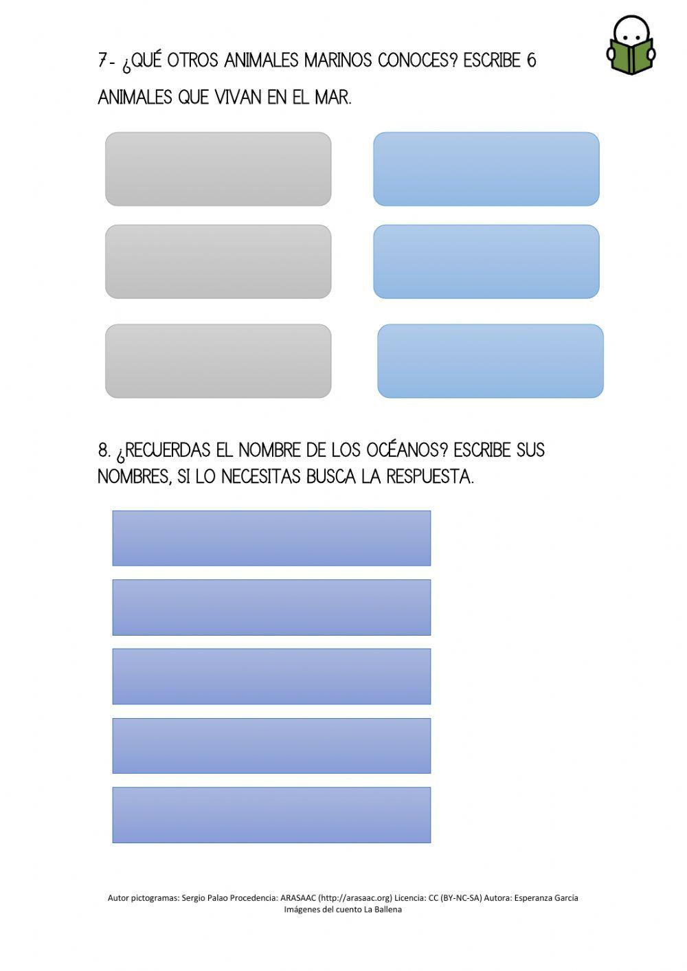 Comprensión lectora la ballena