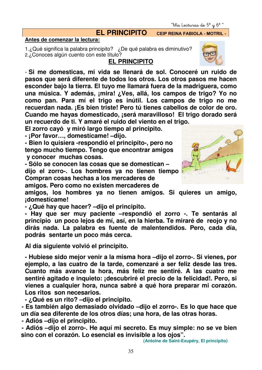 Lectura comprensiva Lectura comprensiva