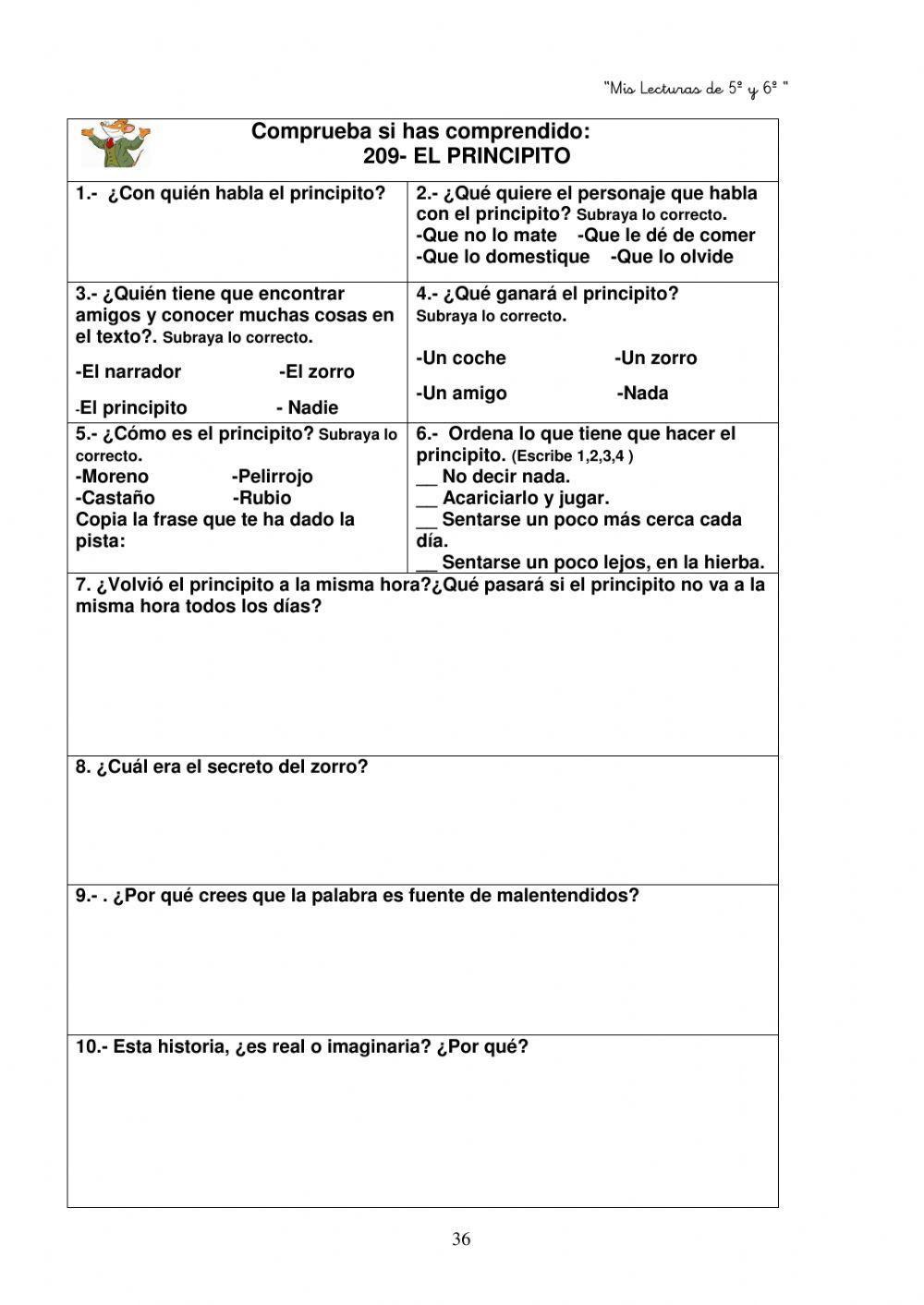 Lectura comprensiva Lectura comprensiva