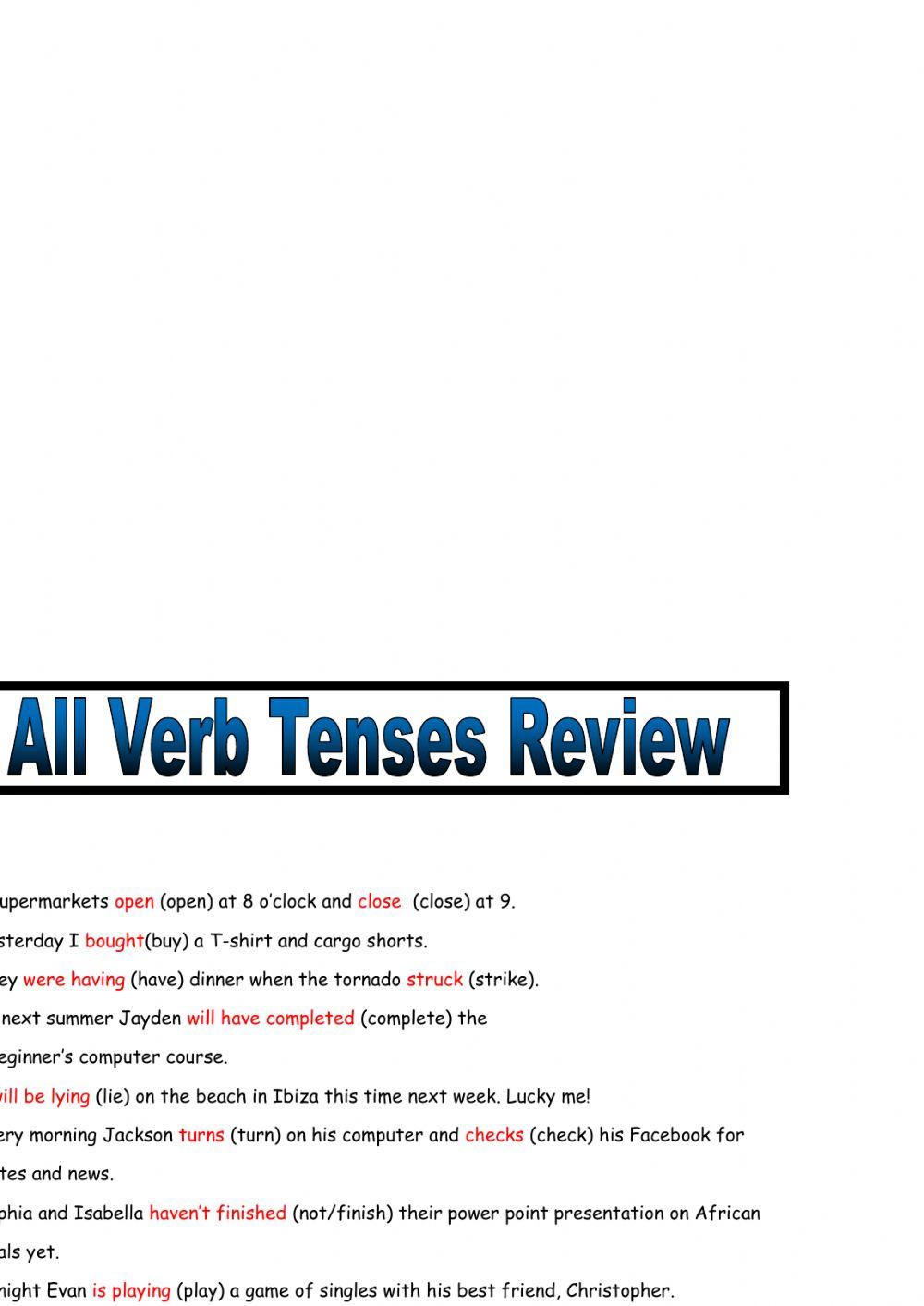 Tenses revision