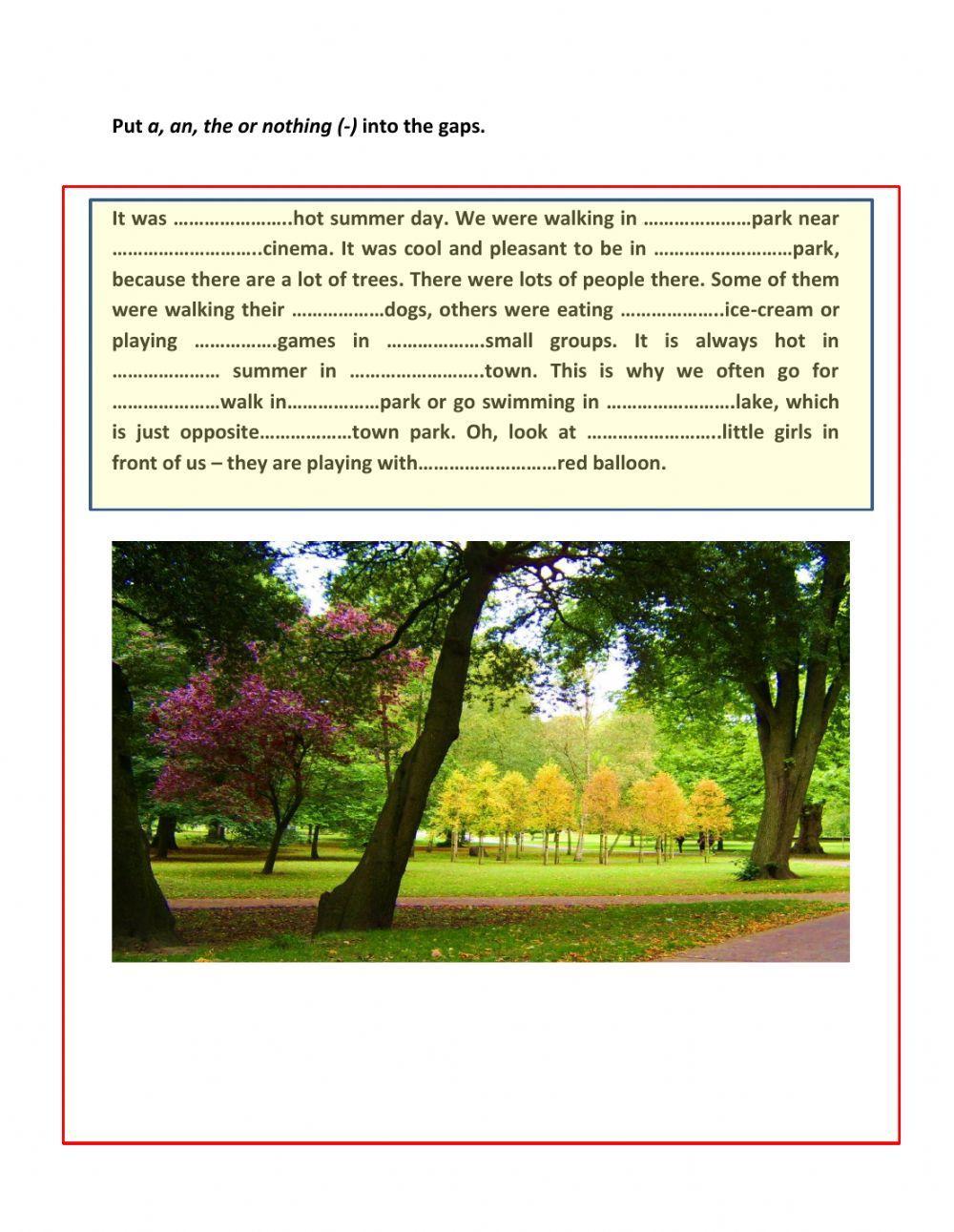 Put a, an, the or nothing