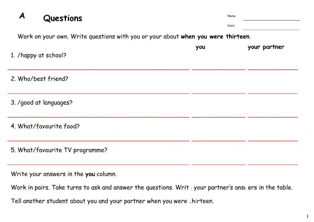 When you were thirteen