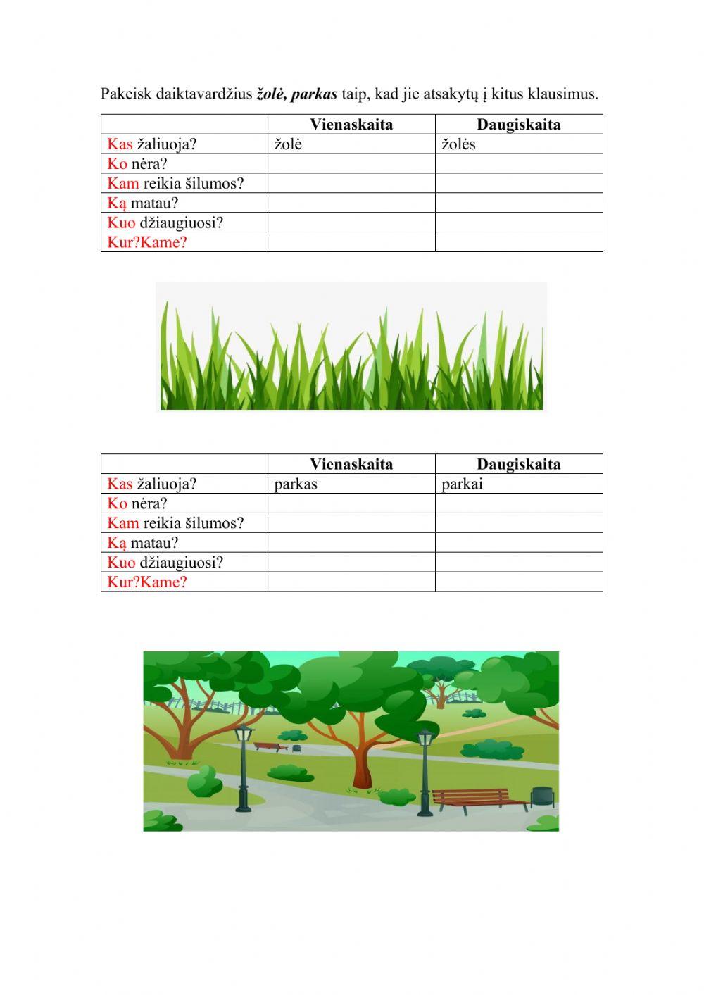 Daiktavardžių linksniavimas