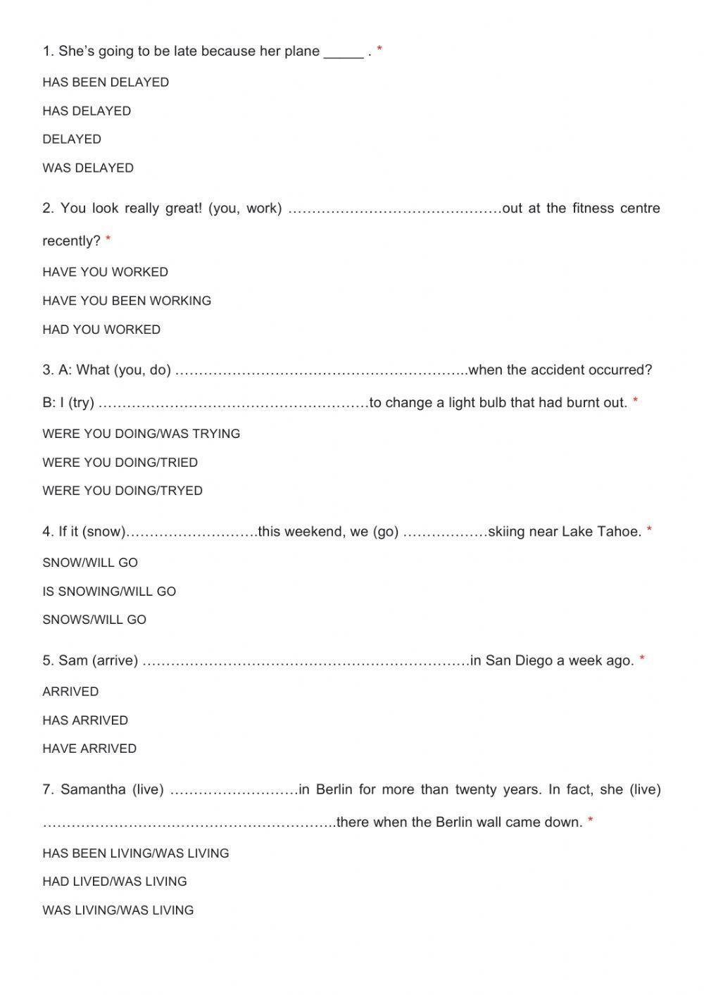 4º eso grammar test