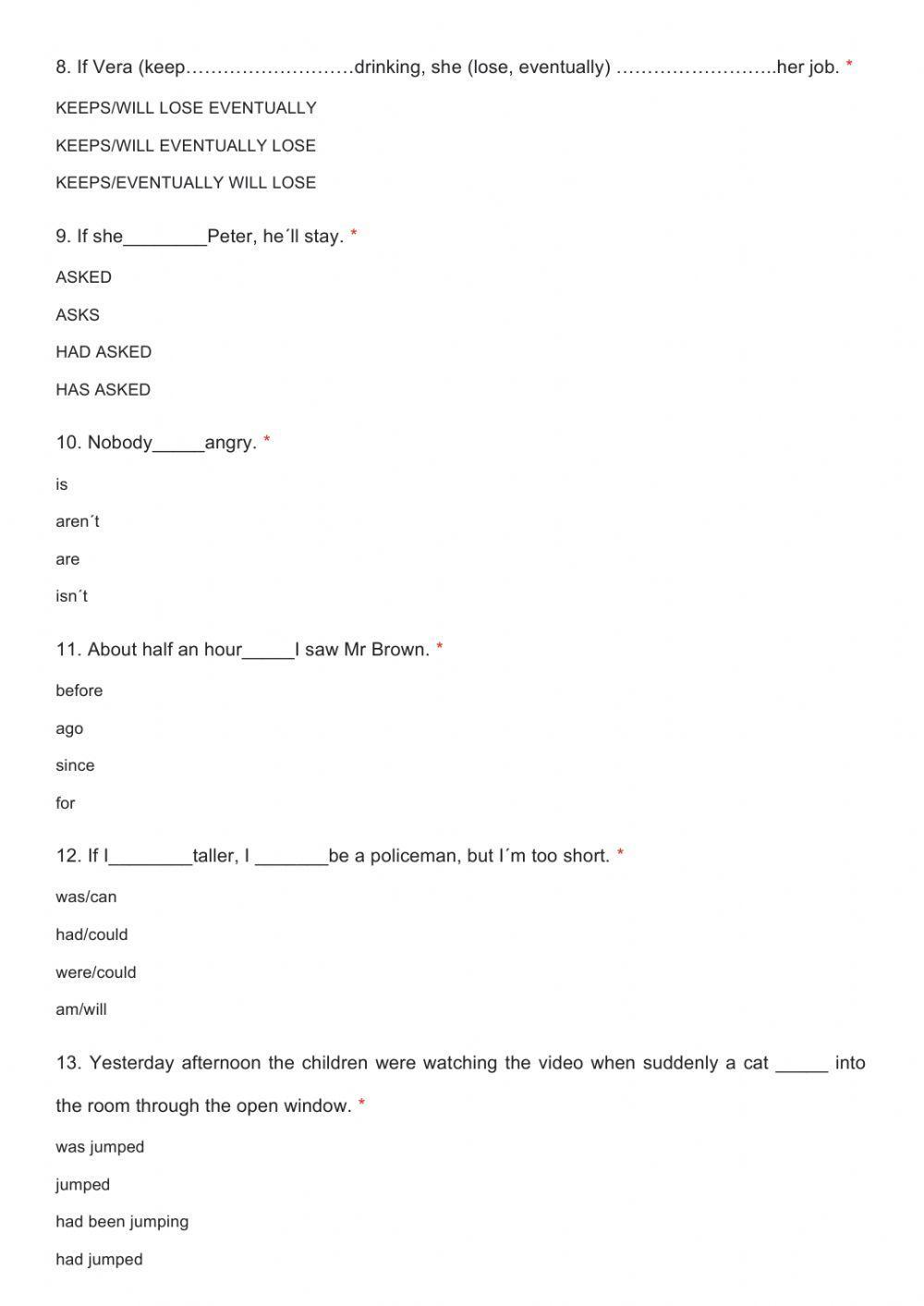 4º eso grammar test