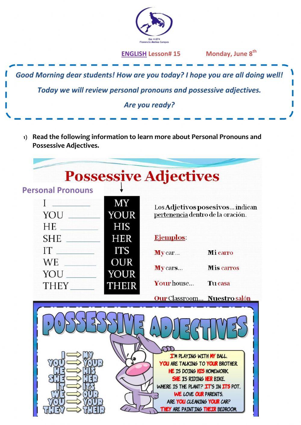 Possessive Adjectives