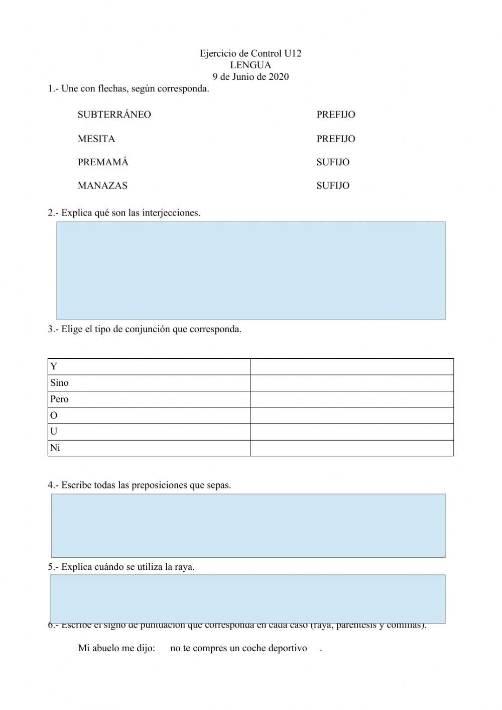Ficha de Autoevaluación U12 Lengua