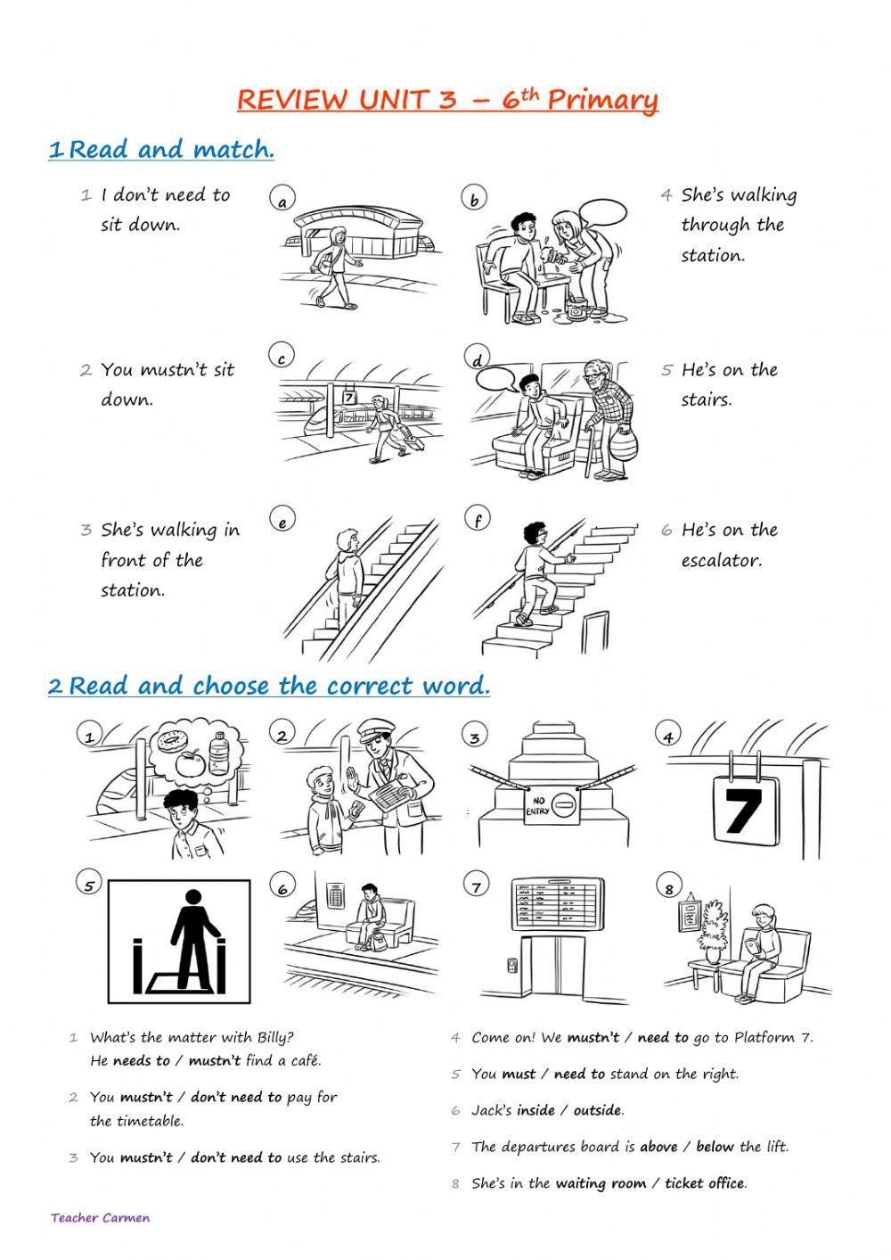 6th Primary - Review Unit 3