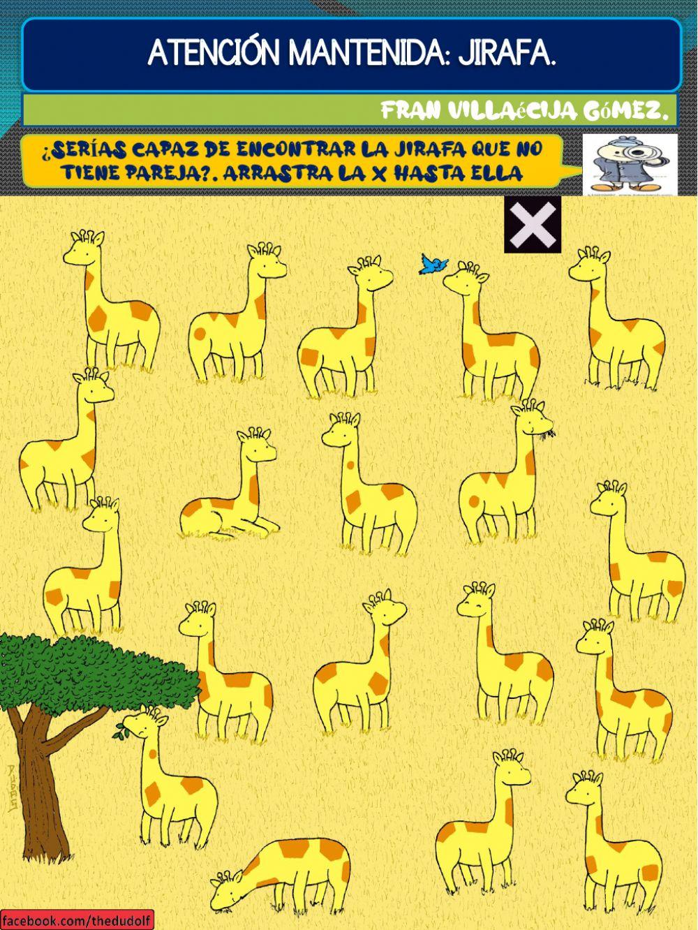 Encuentra la jirafa que no tiene pareja