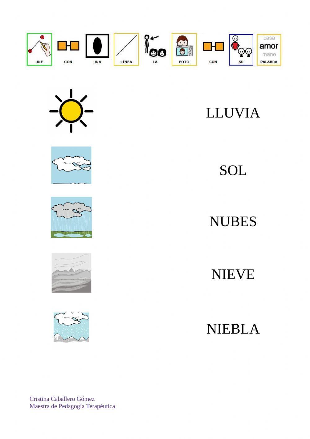 Unir con flechas palabras del tiempo