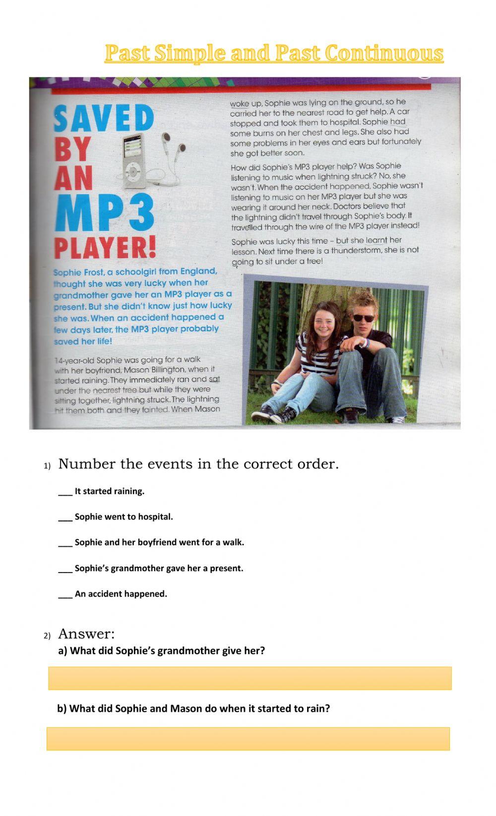 Past continuous- Past simple