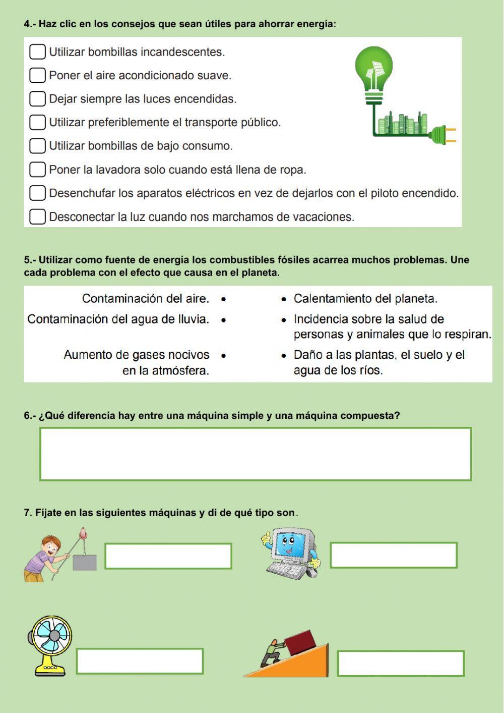 Control de Ciencias Naturales. Unidad 6