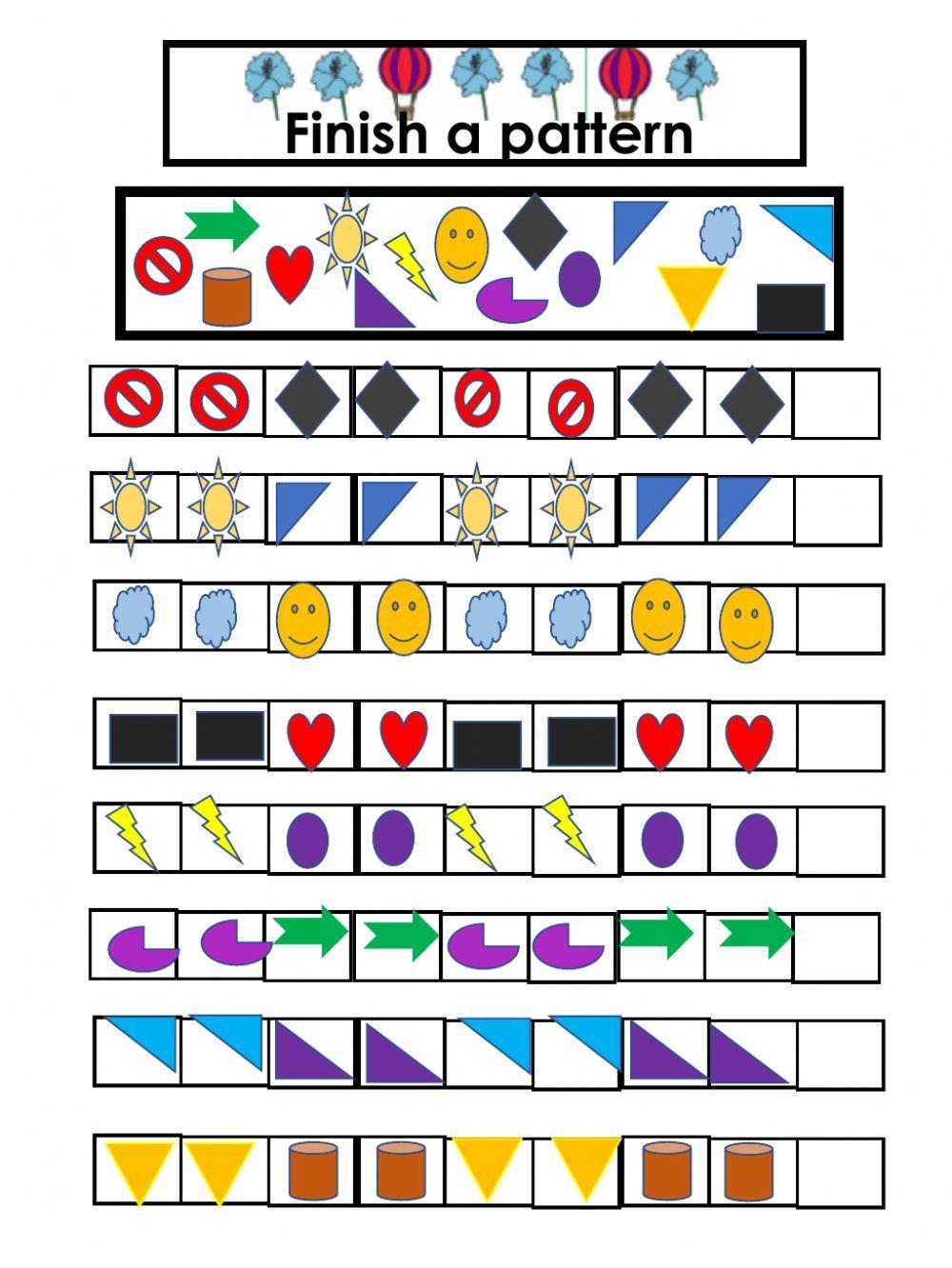 Finish the pattern AABB Finish the pattern AABB