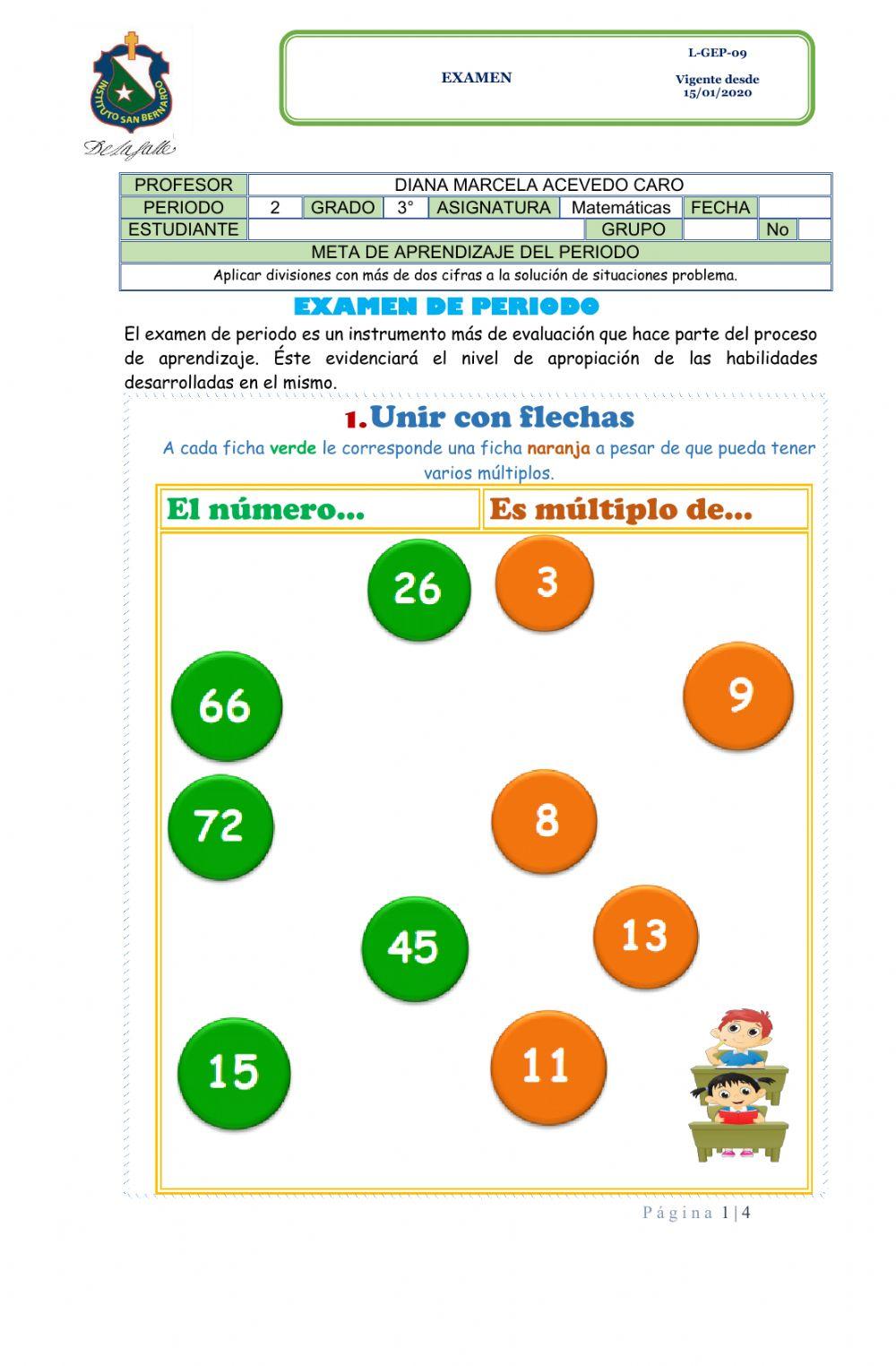 División por dos cifras, múltiplos y divisores.