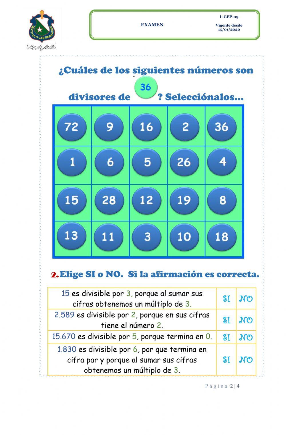 División por dos cifras, múltiplos y divisores.