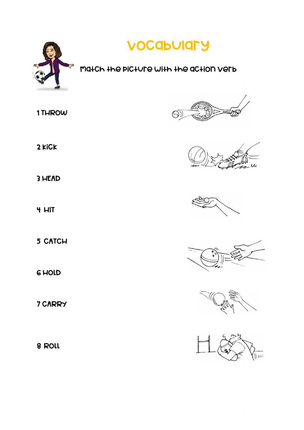 Sport actions vocabulary