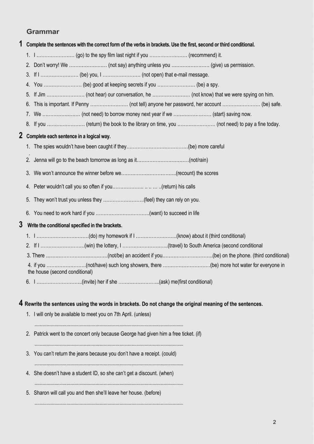 Conditonal sentences