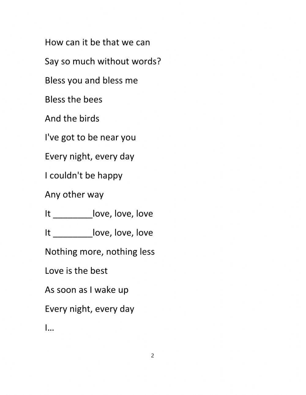 Must for drawing conclusions: song