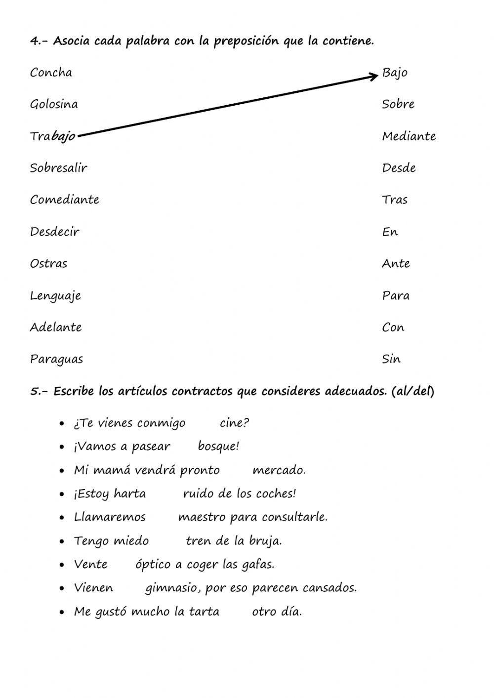 Las preposiciones, las conjunciones y las interjecciones