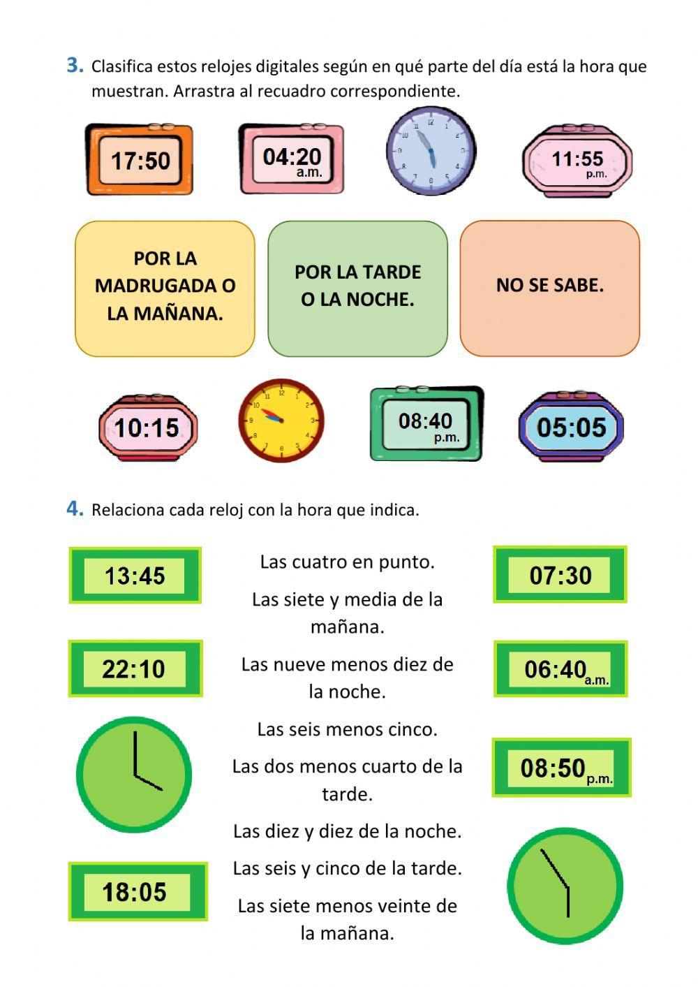 Relojes analógicos y digitales