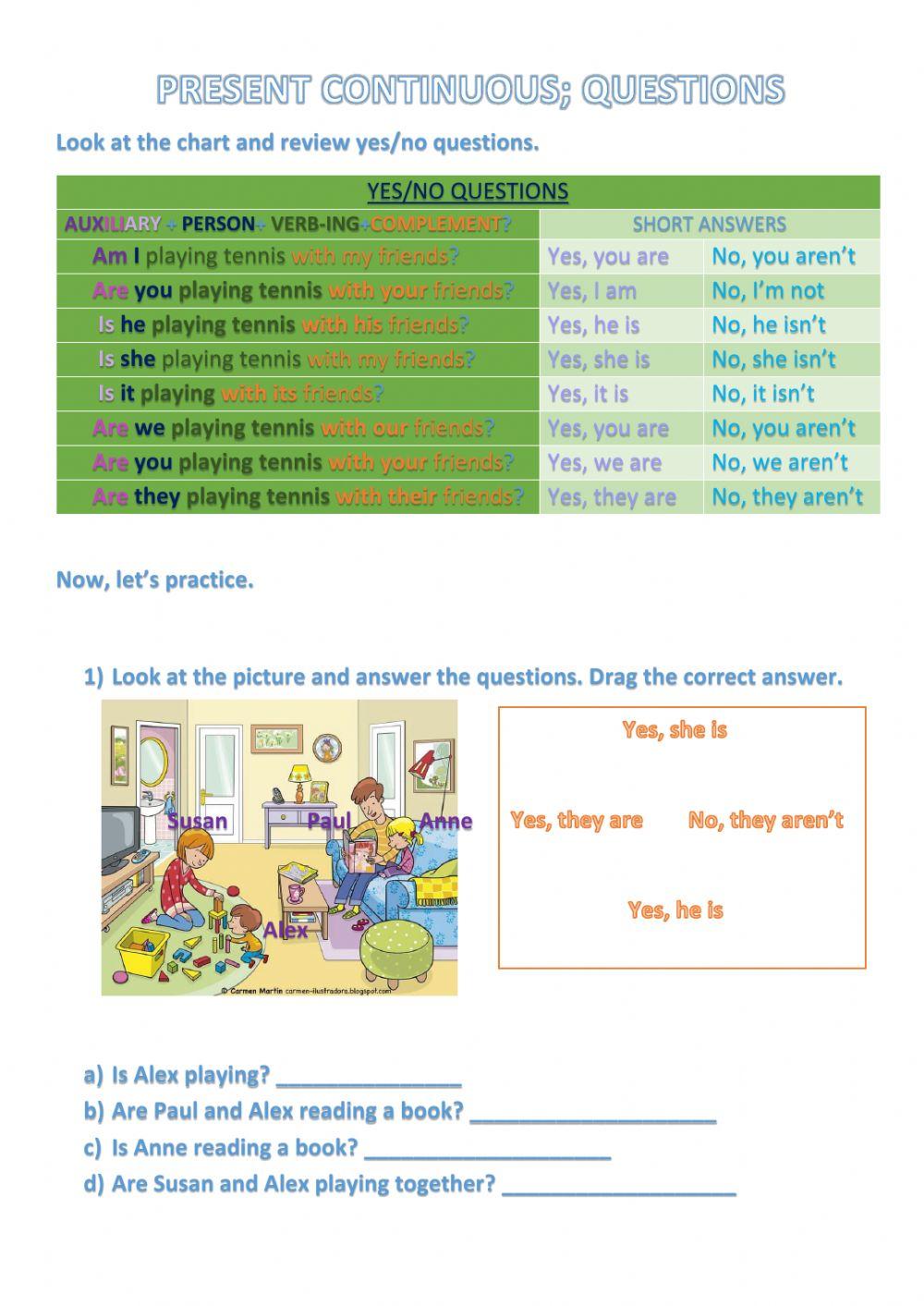 Present continuous review