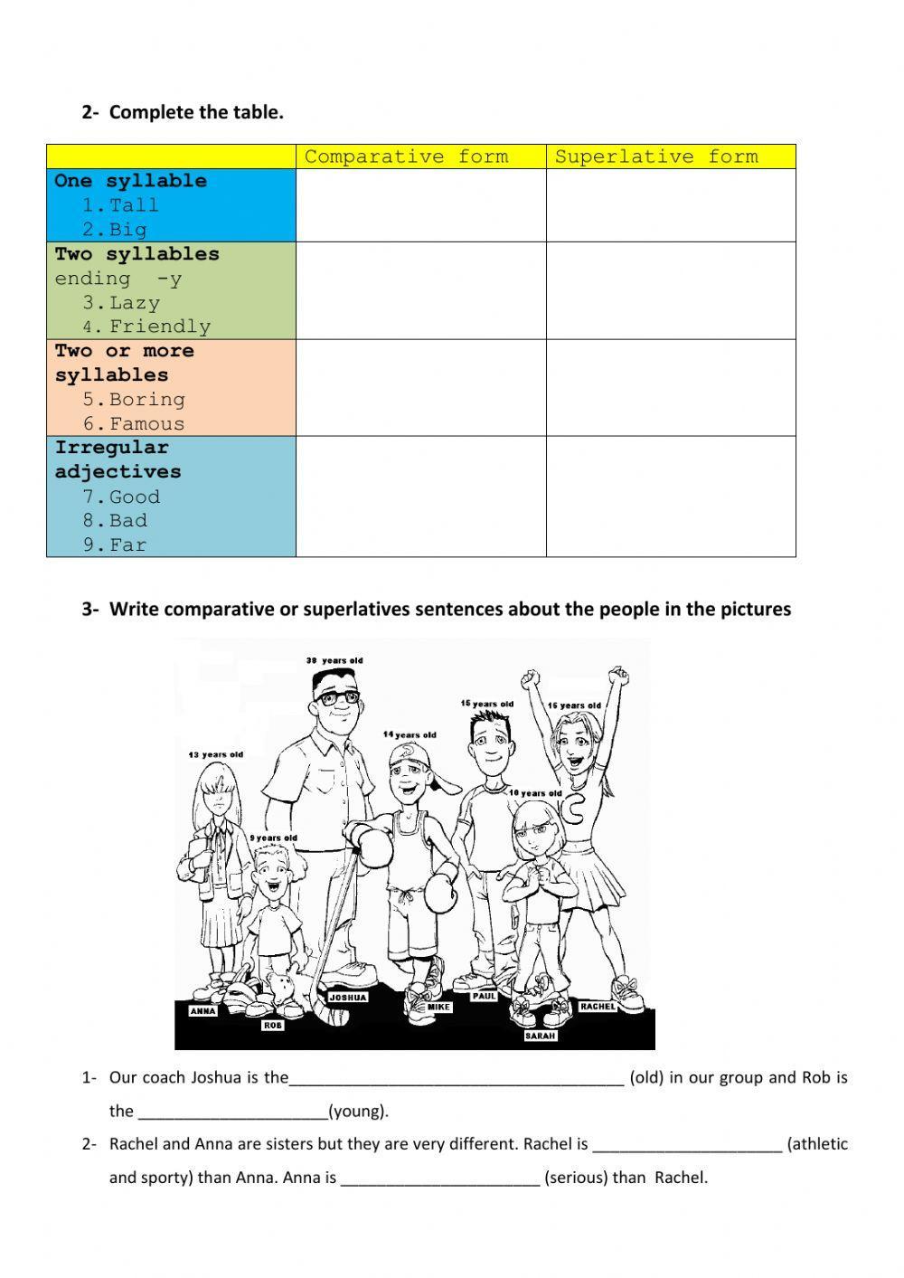 Test on comparatives and superlatives