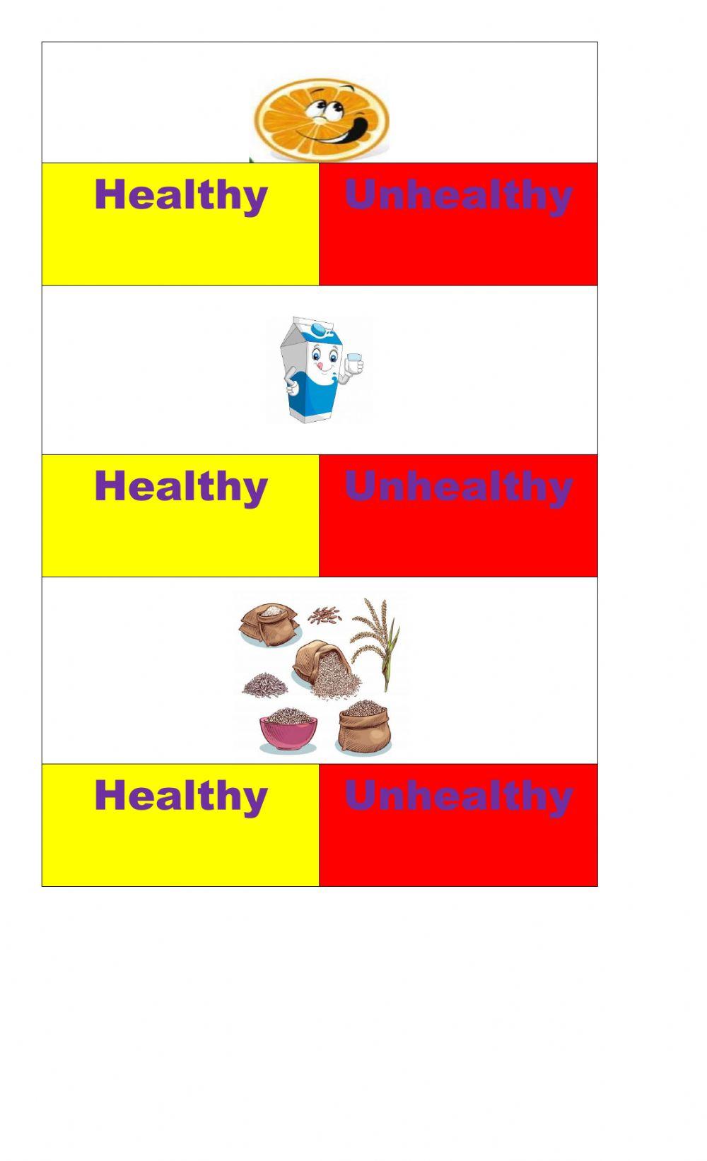 Healthy and Unhealthy Food