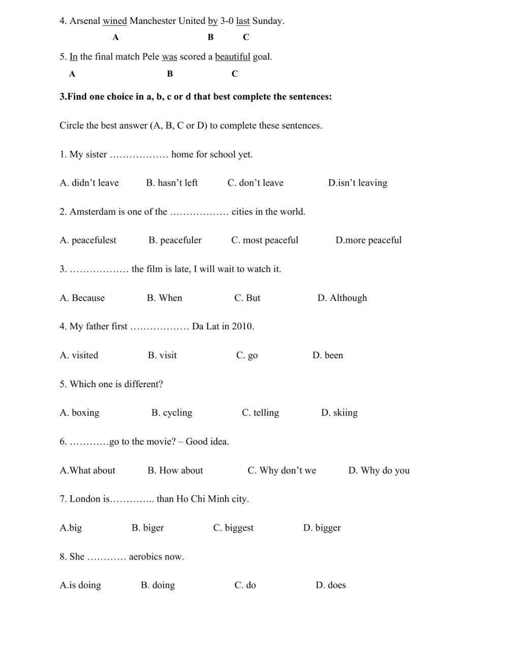 English Middle Test Grade 6-Test 2