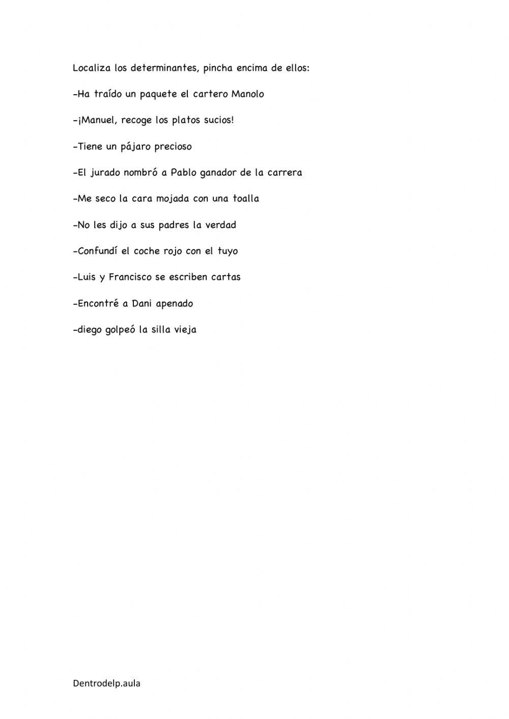 Morfología determinantes