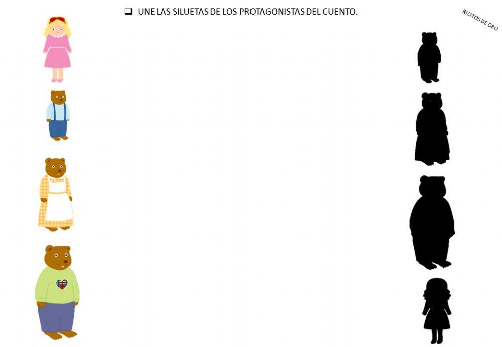 Une a los protagonistas del cuento con su silueta.