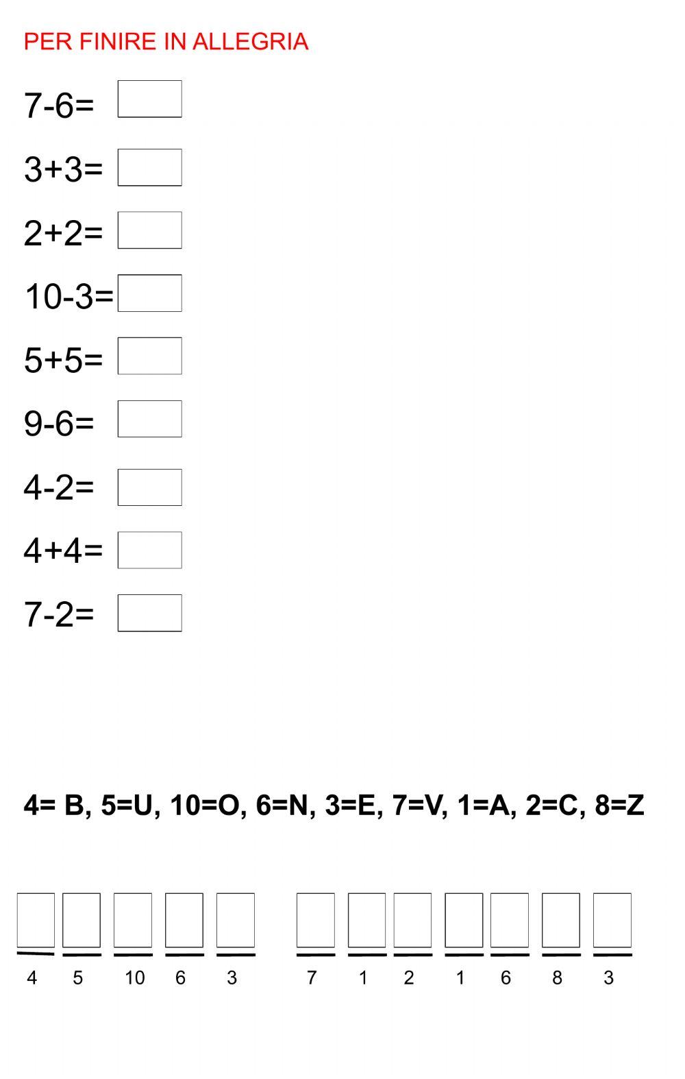 Calcoli con messaggio nascosto