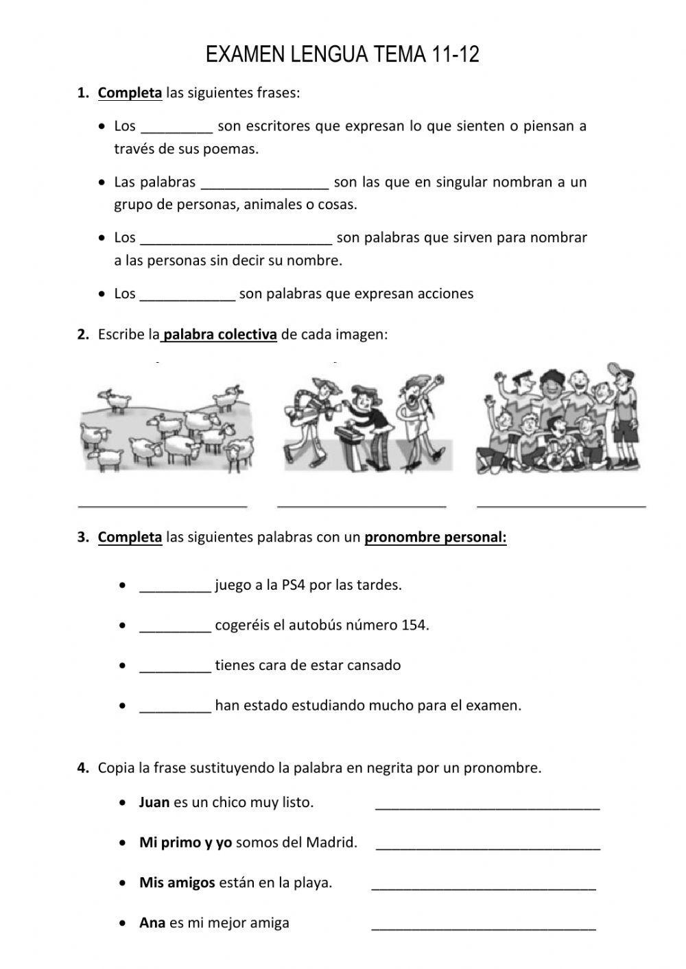 Examen Lengua tema 11-12