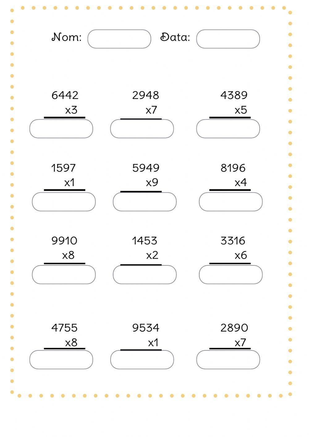 Multiplicacions portant-ne per una xifra